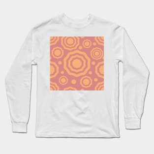 Peach flower circle pattern Long Sleeve T-Shirt